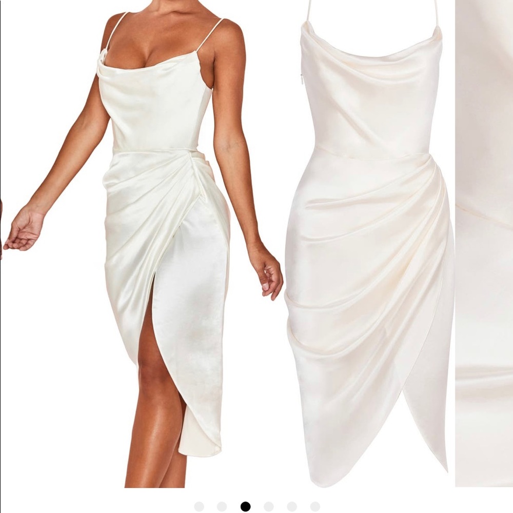 House of CB Reva Satin Dress in L+
